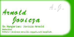 arnold jovicza business card